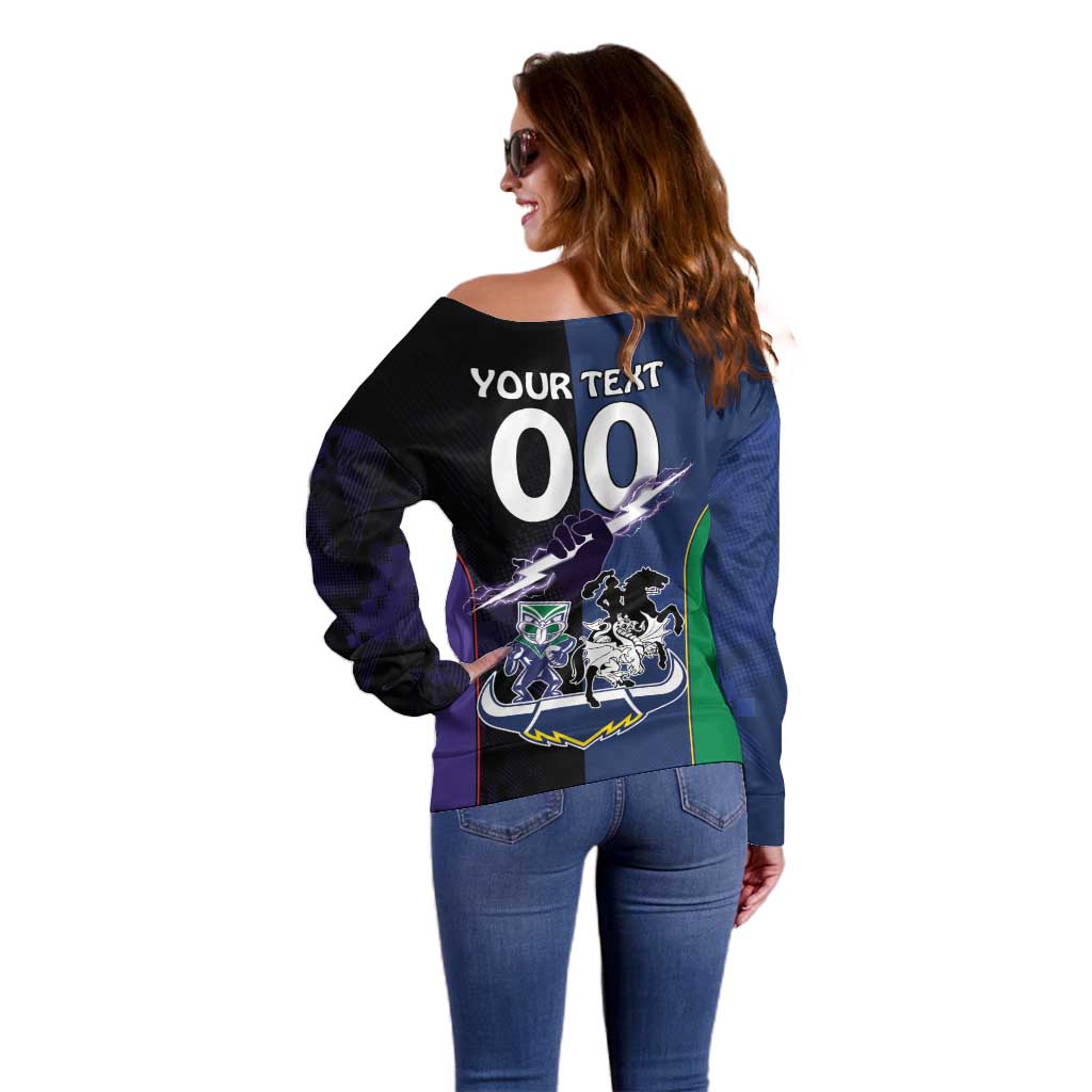 Custom Dragons-Cowboys Combine Storm-Warriors Off Shoulder Sweater Sport Style Version 01
