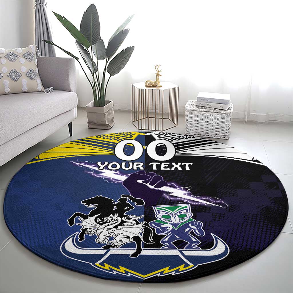 Custom Dragons-Cowboys Combine Storm-Warriors Round Carpet Sport Style Version 01