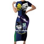Custom Dragons-Cowboys Combine Storm-Warriors Short Sleeve Bodycon Dress Sport Style Version 01