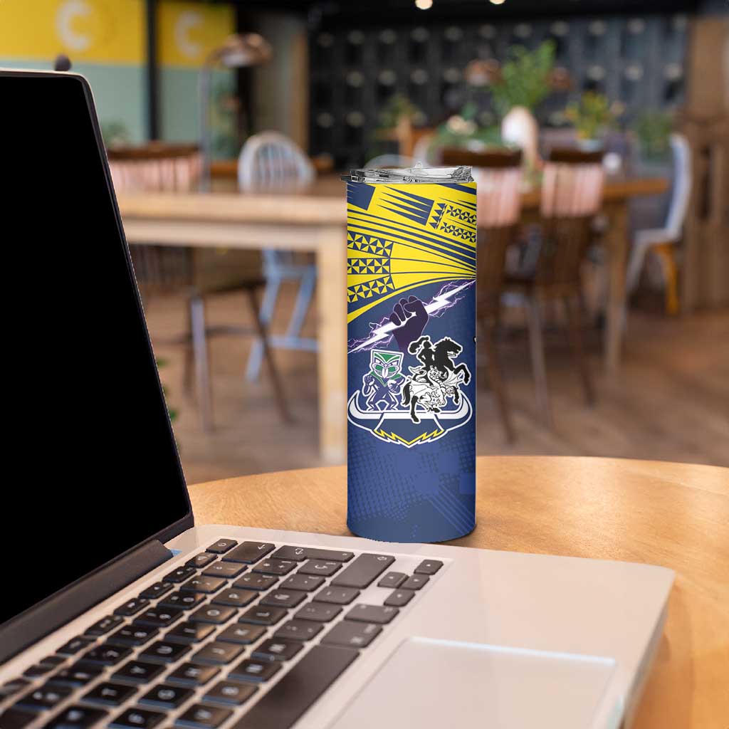 Custom Dragons-Cowboys Combine Storm-Warriors Skinny Tumbler Sport Style Version 01