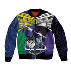 Custom Dragons-Cowboys Combine Storm-Warriors Sleeve Zip Bomber Jacket Sport Style Version 01