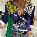 Custom Dragons-Cowboys Combine Storm-Warriors Women Casual Shirt Sport Style Version 01