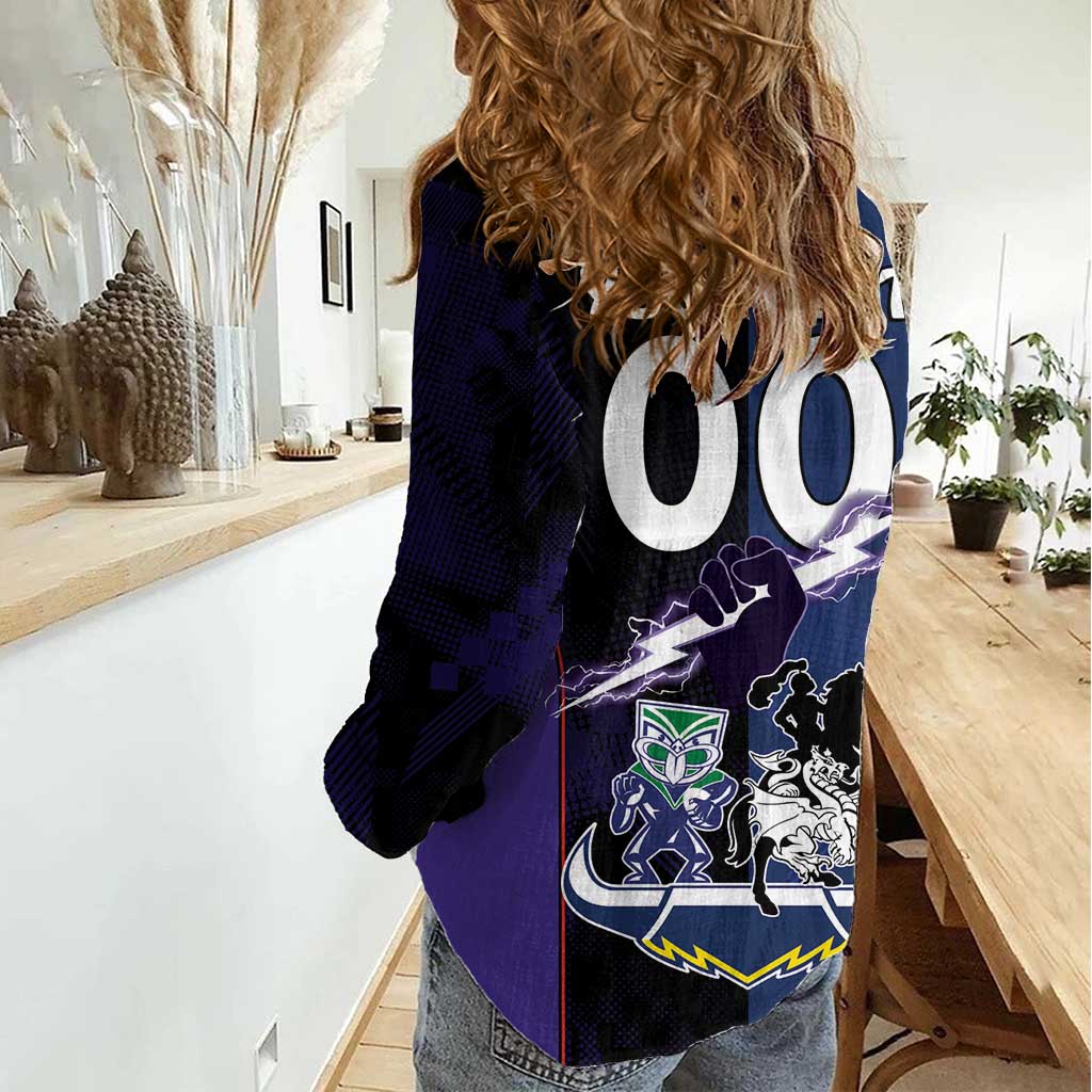 Custom Dragons-Cowboys Combine Storm-Warriors Women Casual Shirt Sport Style Version 01