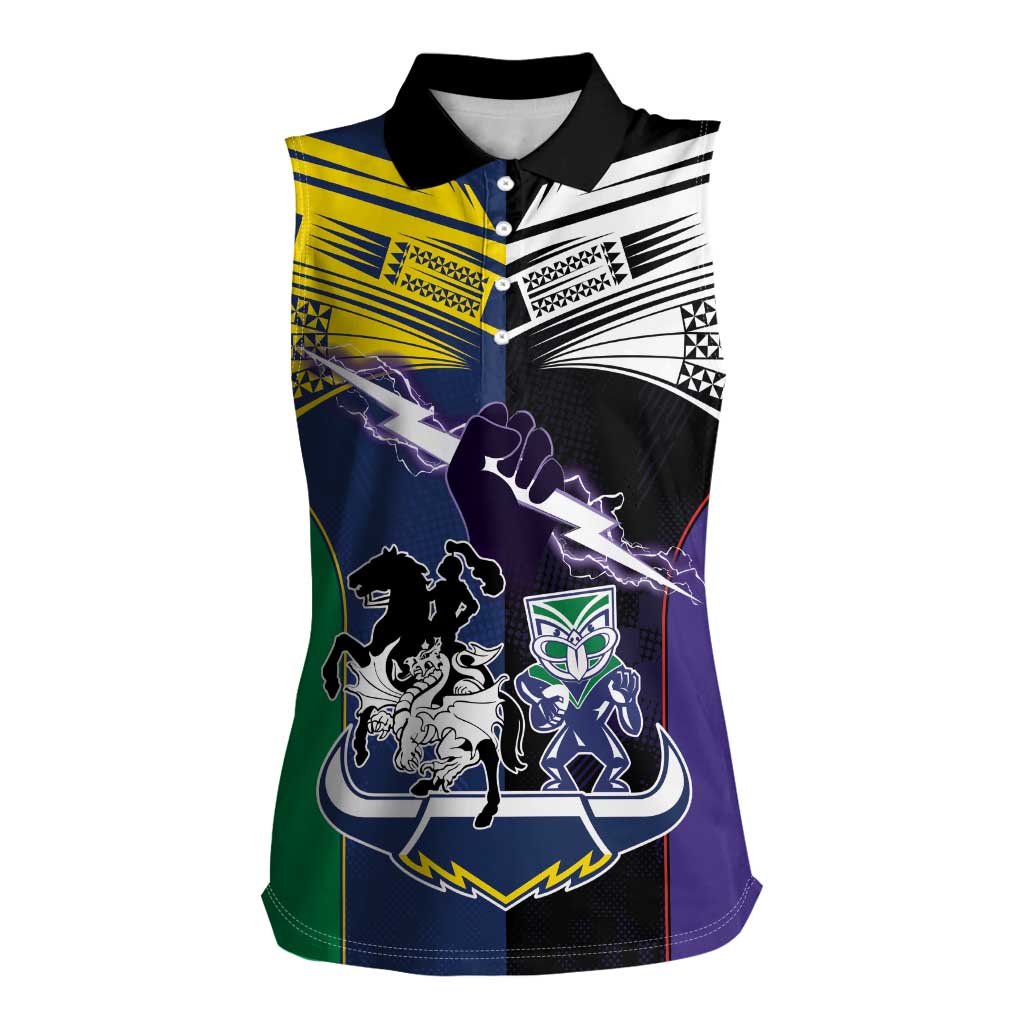 Custom Dragons-Cowboys Combine Storm-Warriors Women Sleeveless Polo Shirt Sport Style Version 01