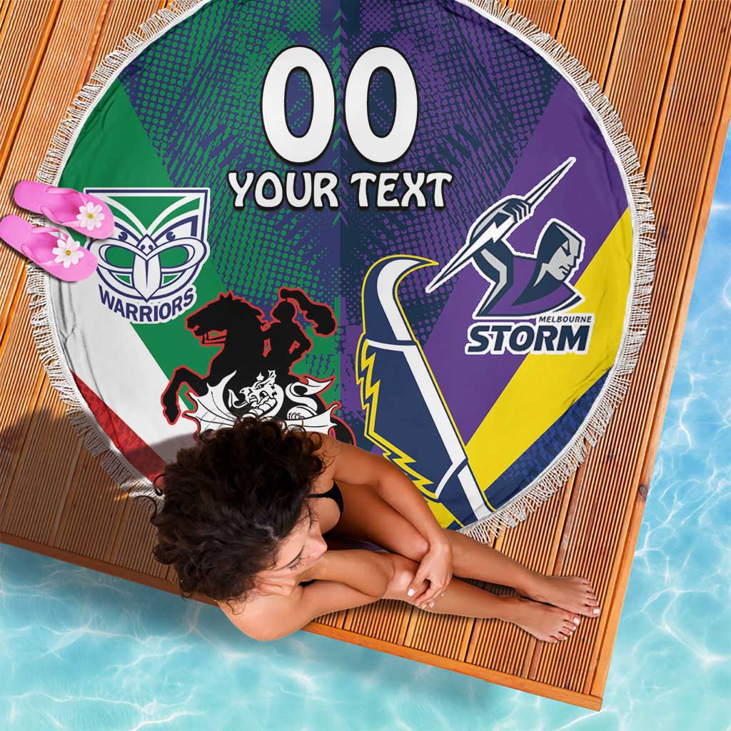 Custom Dragons-Cowboys Combine Storm-Warriors Beach Blanket Sport Style Version 02