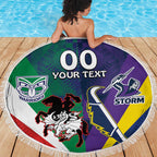 Custom Dragons-Cowboys Combine Storm-Warriors Beach Blanket Sport Style Version 02