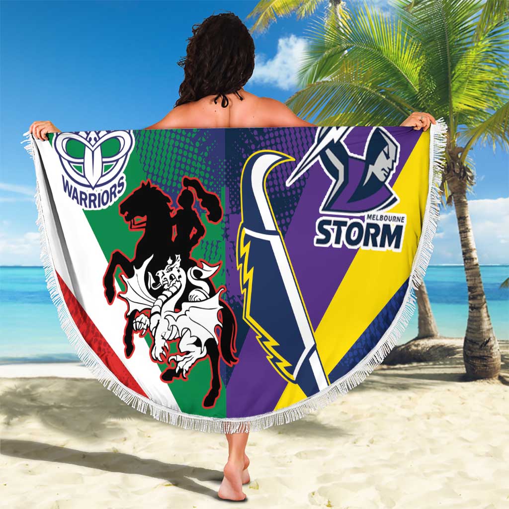 Custom Dragons-Cowboys Combine Storm-Warriors Beach Blanket Sport Style Version 02