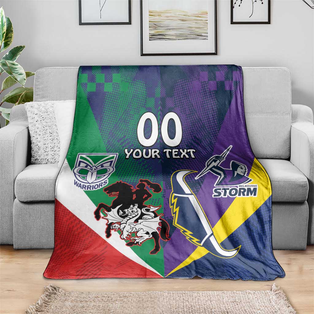 Custom Dragons-Cowboys Combine Storm-Warriors Blanket Sport Style Version 02