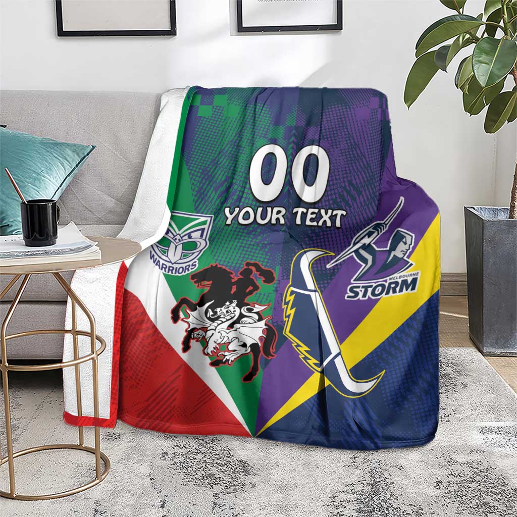 Custom Dragons-Cowboys Combine Storm-Warriors Blanket Sport Style Version 02
