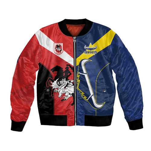 Custom Dragons-Cowboys Combine Storm-Warriors Bomber Jacket Sport Style Version 02