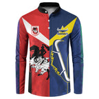 Custom Dragons-Cowboys Combine Storm-Warriors Button Sweatshirt Sport Style Version 02