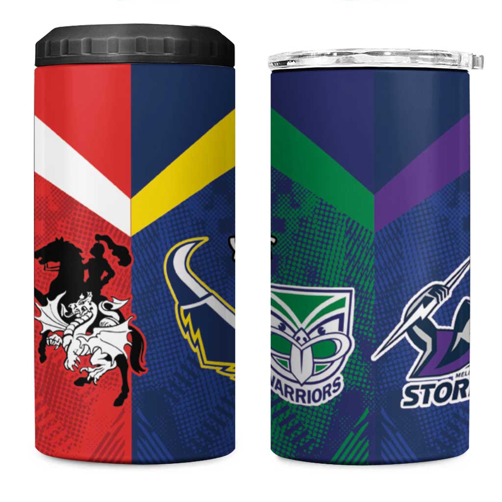 Custom Dragons-Cowboys Combine Storm-Warriors 4 in 1 Can Cooler Tumbler Sport Style Version 02