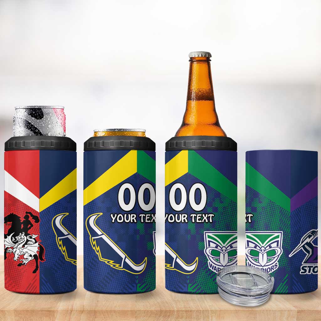 Custom Dragons-Cowboys Combine Storm-Warriors 4 in 1 Can Cooler Tumbler Sport Style Version 02