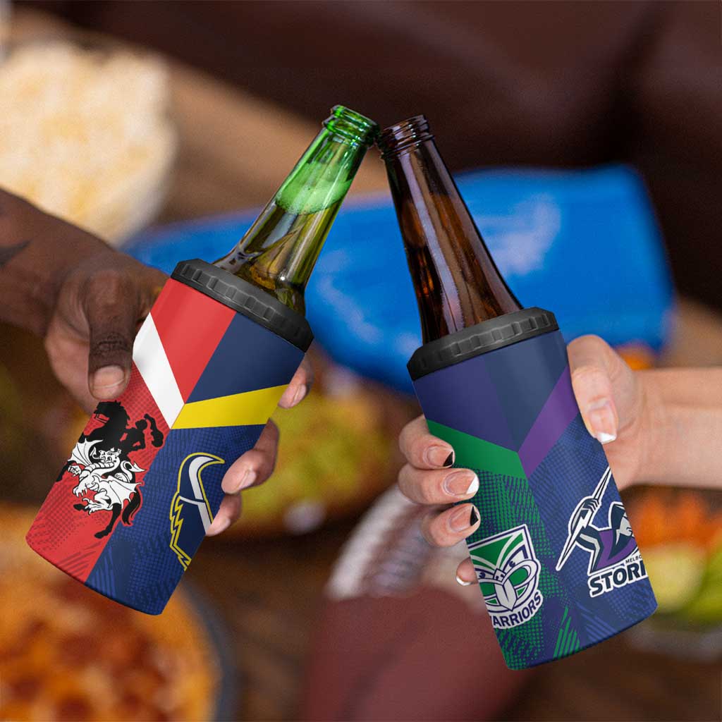 Custom Dragons-Cowboys Combine Storm-Warriors 4 in 1 Can Cooler Tumbler Sport Style Version 02