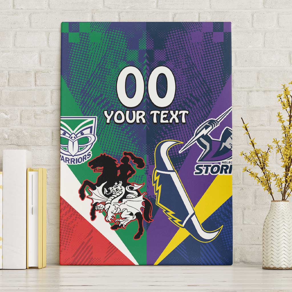 Custom Dragons-Cowboys Combine Storm-Warriors Canvas Wall Art Sport Style Version 02