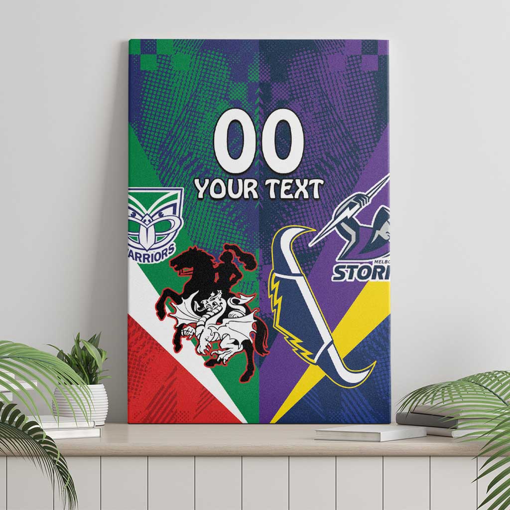 Custom Dragons-Cowboys Combine Storm-Warriors Canvas Wall Art Sport Style Version 02