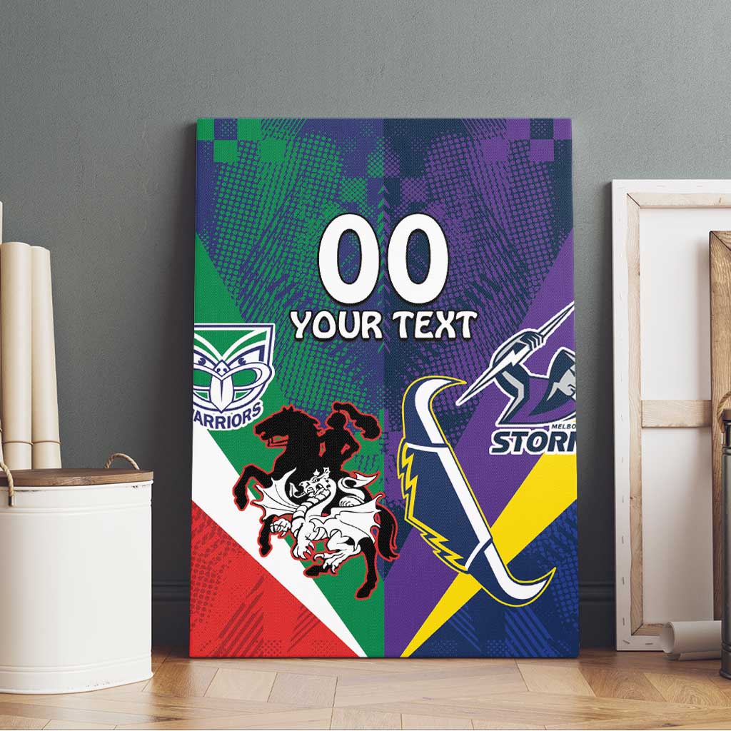 Custom Dragons-Cowboys Combine Storm-Warriors Canvas Wall Art Sport Style Version 02