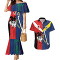 Custom Dragons-Cowboys Combine Storm-Warriors Couples Matching Mermaid Dress and Hawaiian Shirt Sport Style Version 02