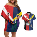 Custom Dragons-Cowboys Combine Storm-Warriors Couples Matching Off Shoulder Short Dress and Hawaiian Shirt Sport Style Version 02