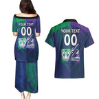 Custom Dragons-Cowboys Combine Storm-Warriors Couples Matching Puletasi and Hawaiian Shirt Sport Style Version 02