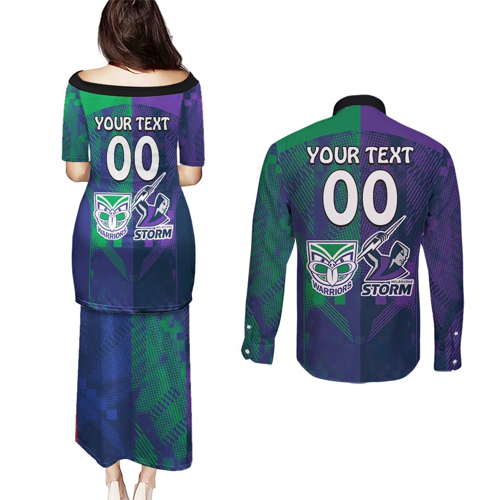 Custom Dragons-Cowboys Combine Storm-Warriors Couples Matching Puletasi and Long Sleeve Button Shirt Sport Style Version 02