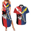 Custom Dragons-Cowboys Combine Storm-Warriors Couples Matching Summer Maxi Dress and Hawaiian Shirt Sport Style Version 02