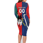 Custom Dragons-Cowboys Combine Storm-Warriors Family Matching Long Sleeve Bodycon Dress and Hawaiian Shirt Sport Style Version 02
