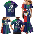 Custom Dragons-Cowboys Combine Storm-Warriors Family Matching Mermaid Dress and Hawaiian Shirt Sport Style Version 02
