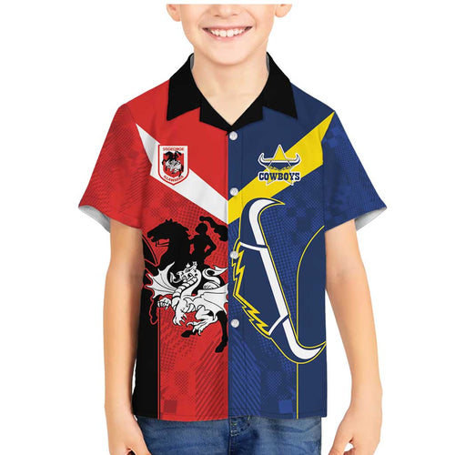Custom Dragons-Cowboys Combine Storm-Warriors Family Matching Mermaid Dress and Hawaiian Shirt Sport Style Version 02