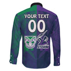 Custom Dragons-Cowboys Combine Storm-Warriors Family Matching Off The Shoulder Long Sleeve Dress and Hawaiian Shirt Sport Style Version 02