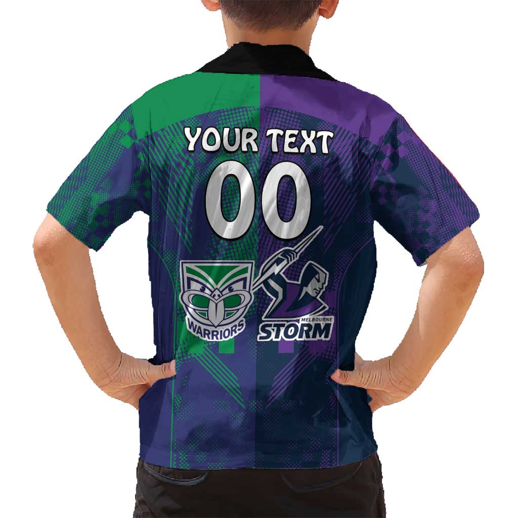 Custom Dragons-Cowboys Combine Storm-Warriors Family Matching Off Shoulder Maxi Dress and Hawaiian Shirt Sport Style Version 02