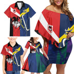 Custom Dragons-Cowboys Combine Storm-Warriors Family Matching Off Shoulder Short Dress and Hawaiian Shirt Sport Style Version 02