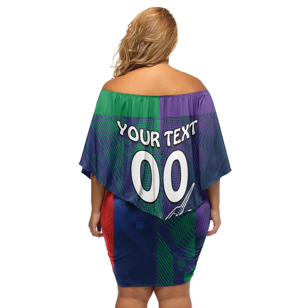 Custom Dragons-Cowboys Combine Storm-Warriors Family Matching Off Shoulder Short Dress and Hawaiian Shirt Sport Style Version 02