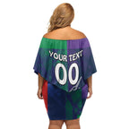 Custom Dragons-Cowboys Combine Storm-Warriors Family Matching Off Shoulder Short Dress and Hawaiian Shirt Sport Style Version 02