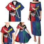 Custom Dragons-Cowboys Combine Storm-Warriors Family Matching Puletasi and Hawaiian Shirt Sport Style Version 02