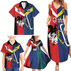Custom Dragons-Cowboys Combine Storm-Warriors Family Matching Summer Maxi Dress and Hawaiian Shirt Sport Style Version 02