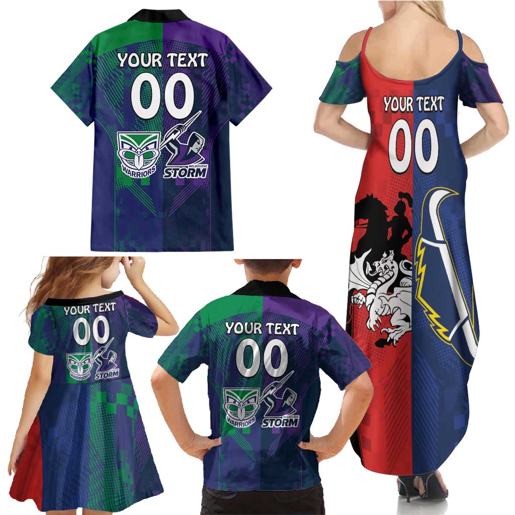 Custom Dragons-Cowboys Combine Storm-Warriors Family Matching Summer Maxi Dress and Hawaiian Shirt Sport Style Version 02