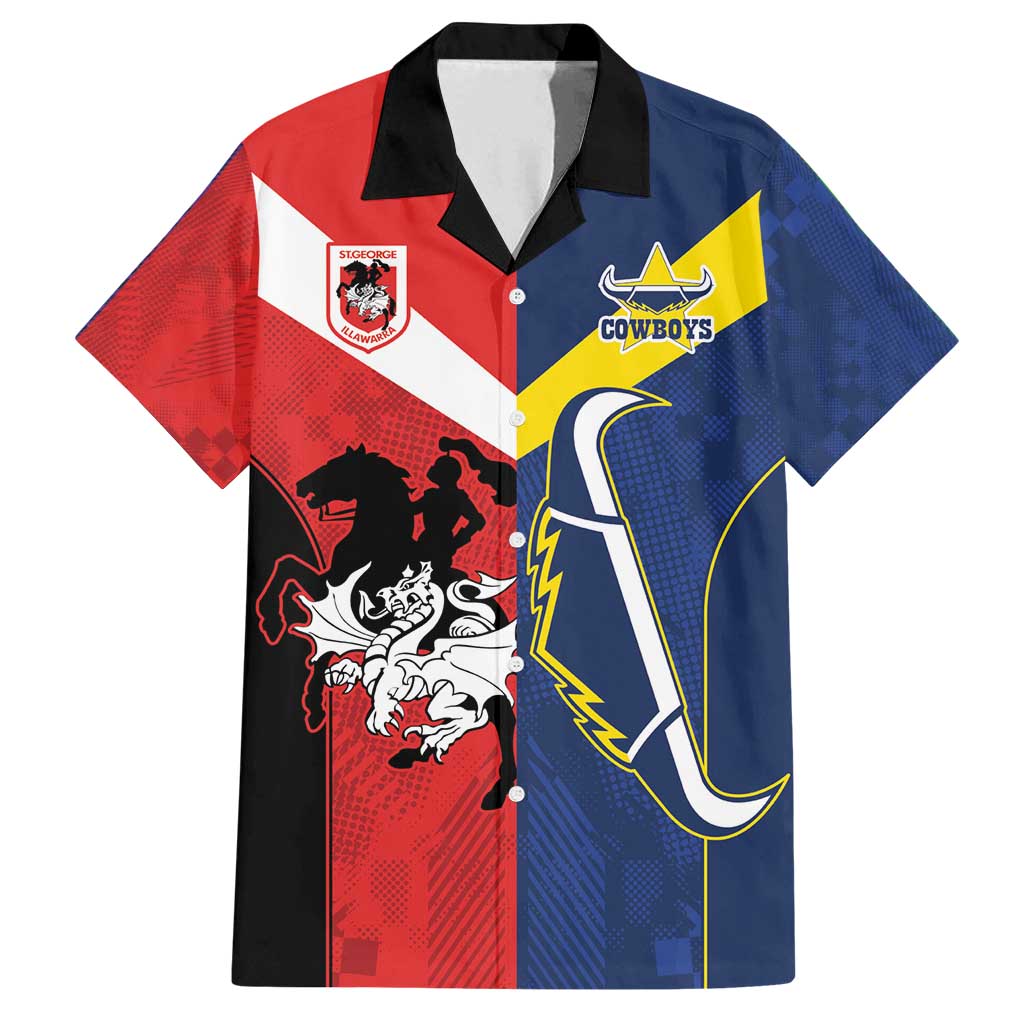 Custom Dragons-Cowboys Combine Storm-Warriors Family Matching Summer Maxi Dress and Hawaiian Shirt Sport Style Version 02