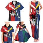 Custom Dragons-Cowboys Combine Storm-Warriors Family Matching Tank Maxi Dress and Hawaiian Shirt Sport Style Version 02
