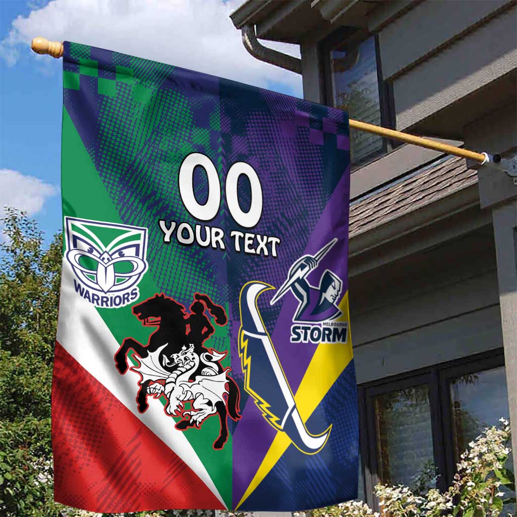 Custom Dragons-Cowboys Combine Storm-Warriors Garden Flag Sport Style Version 02
