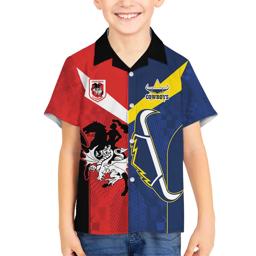 Custom Dragons-Cowboys Combine Storm-Warriors Kid Hawaiian Shirt Sport Style Version 02