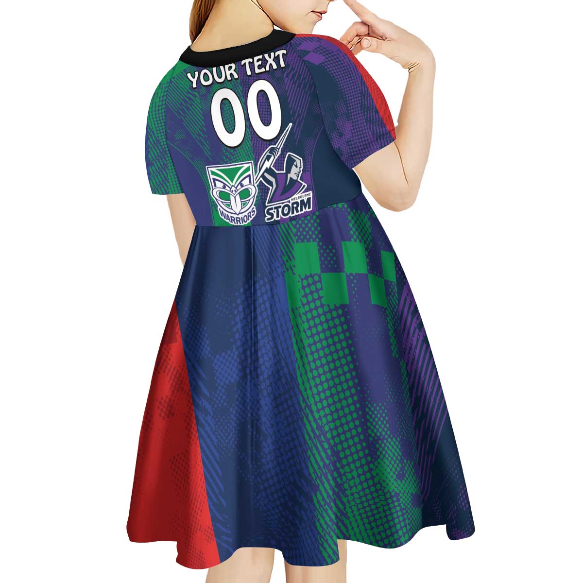 Custom Dragons-Cowboys Combine Storm-Warriors Kid Short Sleeve Dress Sport Style Version 02