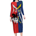 Custom Dragons-Cowboys Combine Storm-Warriors Long Sleeve Bodycon Dress Sport Style Version 02