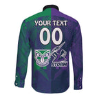 Custom Dragons-Cowboys Combine Storm-Warriors Long Sleeve Button Shirt Sport Style Version 02