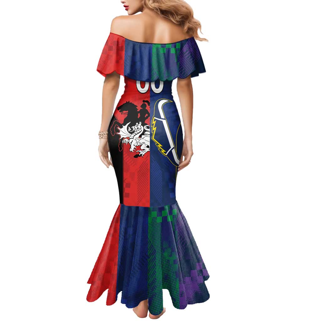 Custom Dragons-Cowboys Combine Storm-Warriors Mermaid Dress Sport Style Version 02