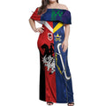 Custom Dragons-Cowboys Combine Storm-Warriors Off Shoulder Maxi Dress Sport Style Version 02