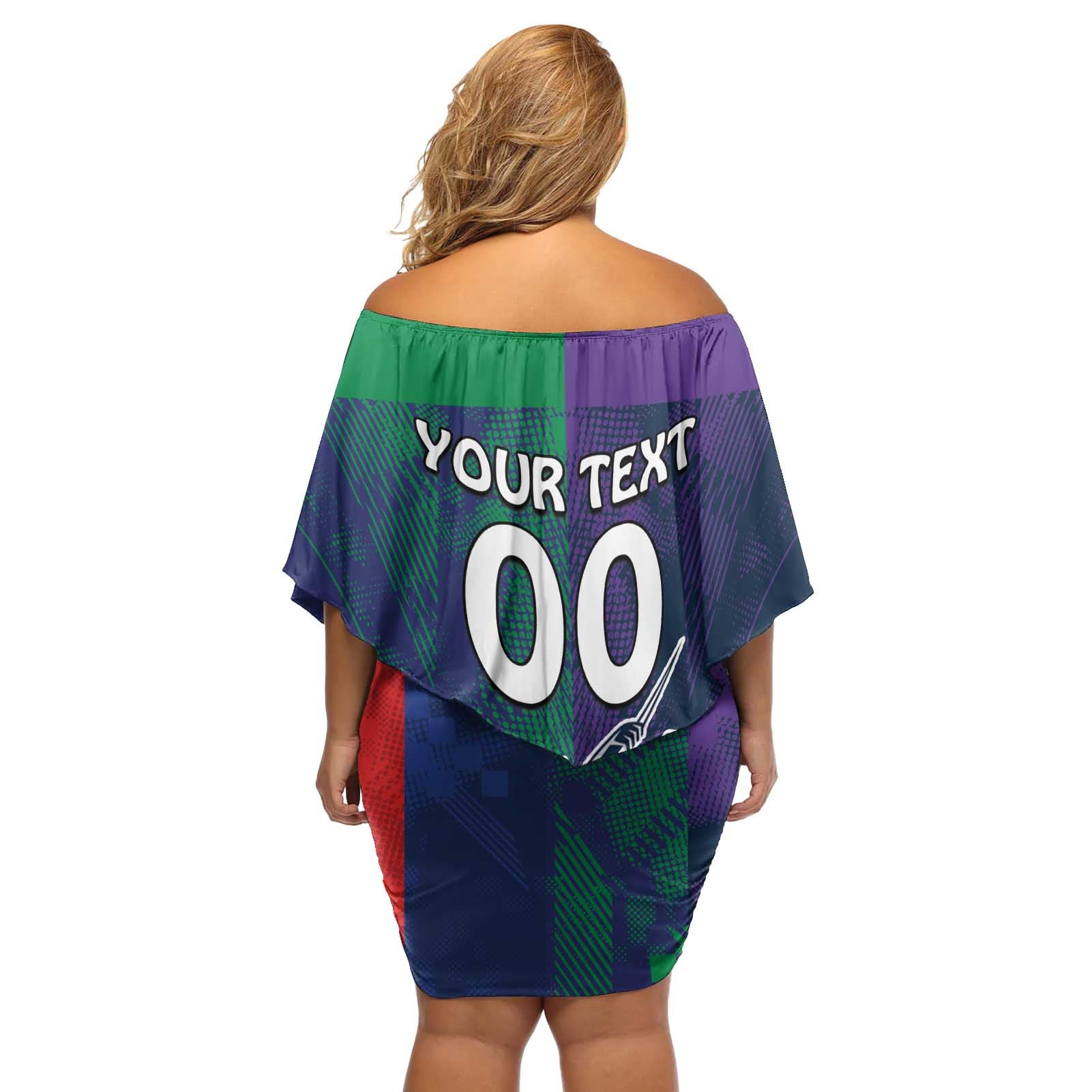 Custom Dragons-Cowboys Combine Storm-Warriors Off Shoulder Short Dress Sport Style Version 02