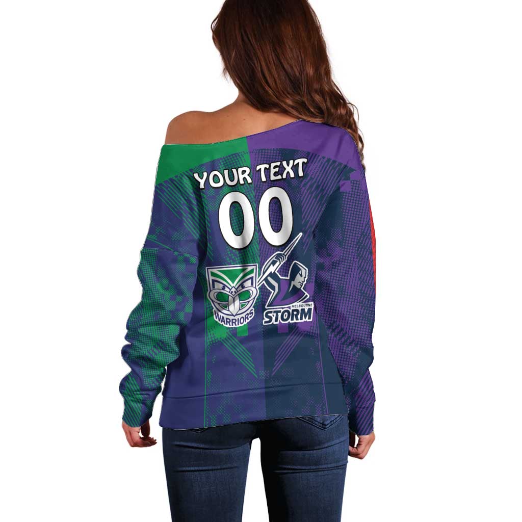 Custom Dragons-Cowboys Combine Storm-Warriors Off Shoulder Sweater Sport Style Version 02