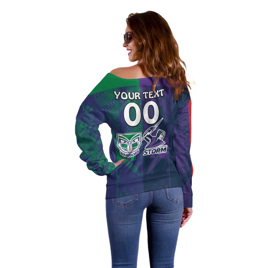 Custom Dragons-Cowboys Combine Storm-Warriors Off Shoulder Sweater Sport Style Version 02