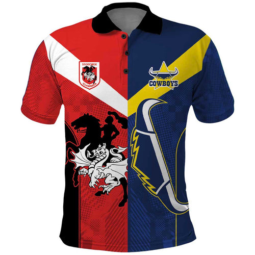 Custom Dragons-Cowboys Combine Storm-Warriors Polo Shirt Sport Style Version 02